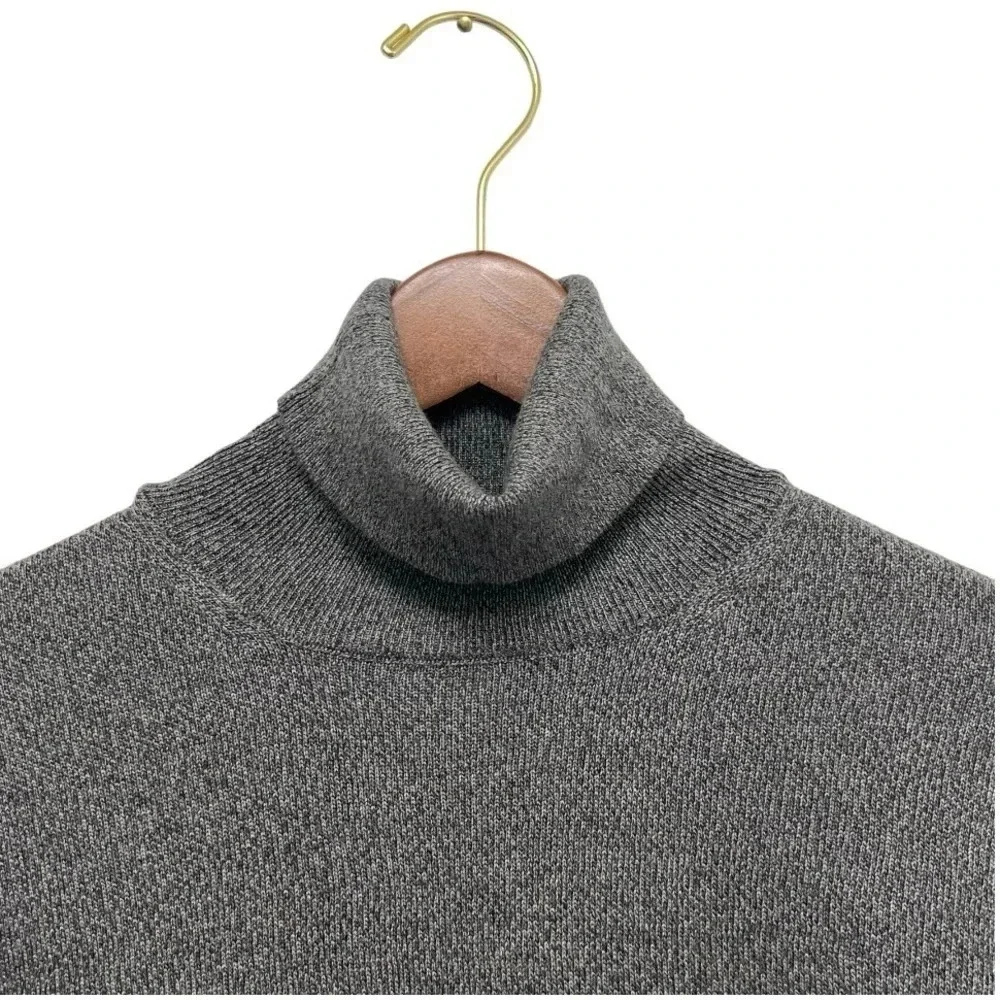 Pronto Uomo Firenze Italian Cotton Tuttle Neck Long Sleeve Men’s Sweater Grey L - Picture 3 of 7
